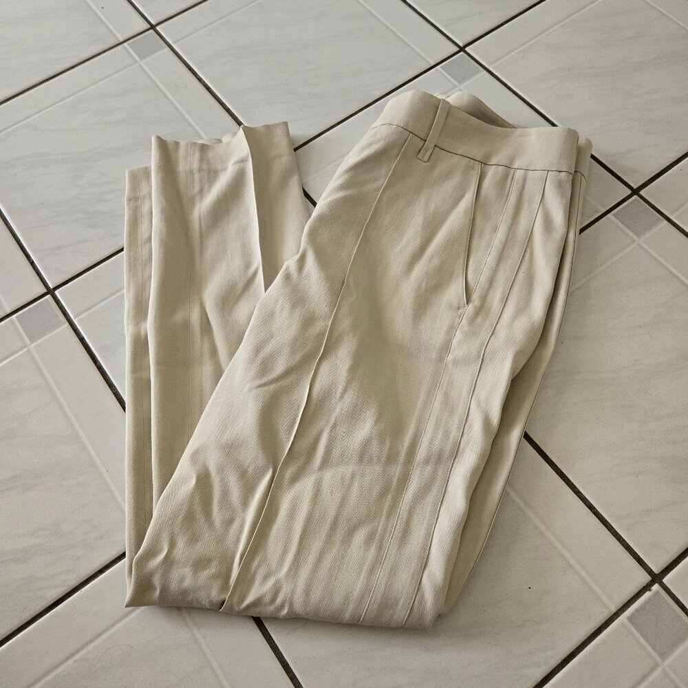 Vince Stitch Front Seam Cropped Dress Leggings Khaki 4